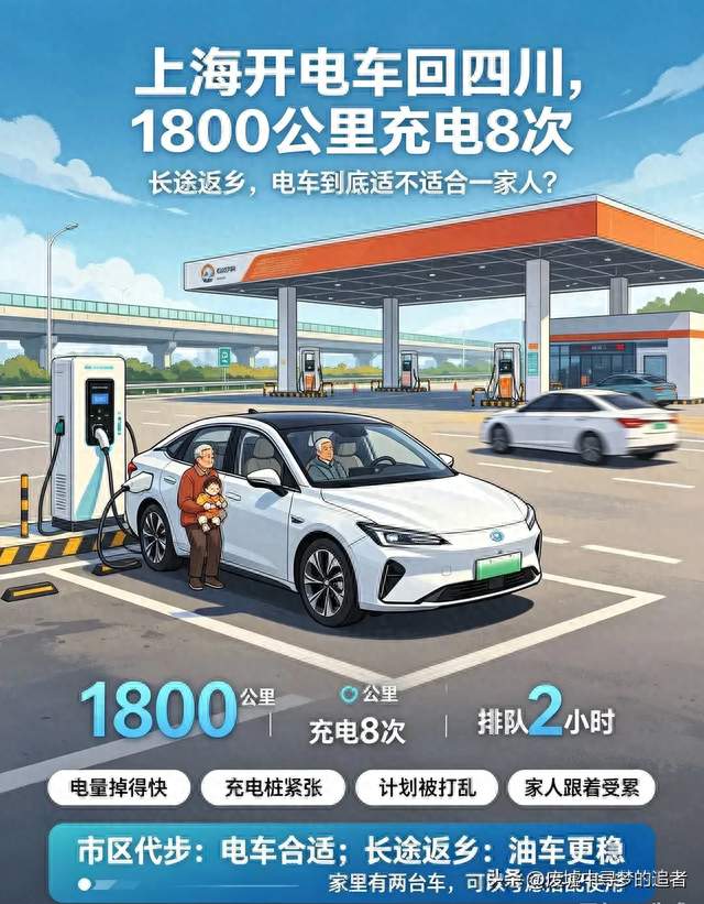 上海开电车回四川，1800公里充电8次，下次再也不想开
