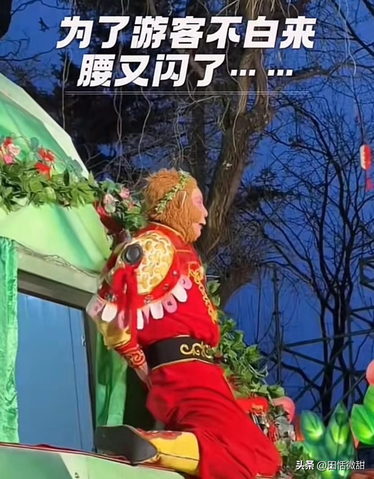 2月28日，雪饼猴王铁柱腰伤未痊愈，首场直播，却坚持翻跟头，一个跟头下来所有人为