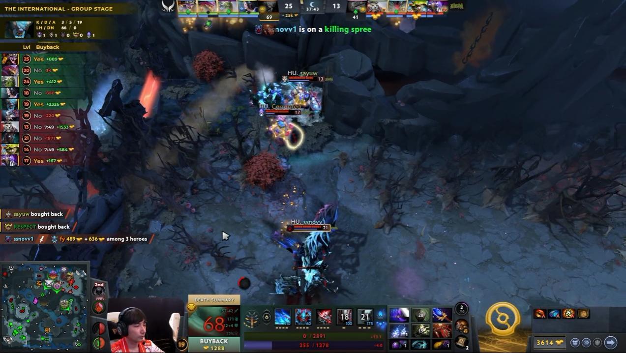 DOTA2TI15 瑞士轮0-2组XG对阵HULIGANI战队BO3第二局，经过