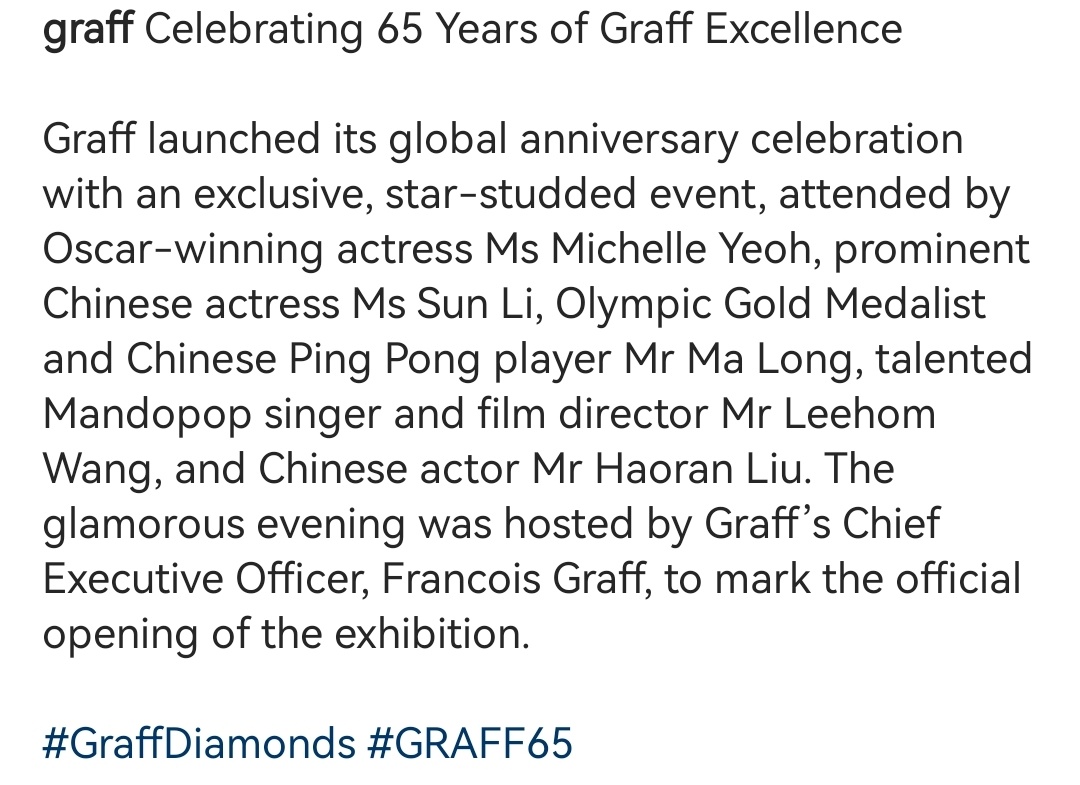 Graff ins：Olympic Gold Medalist and Chin