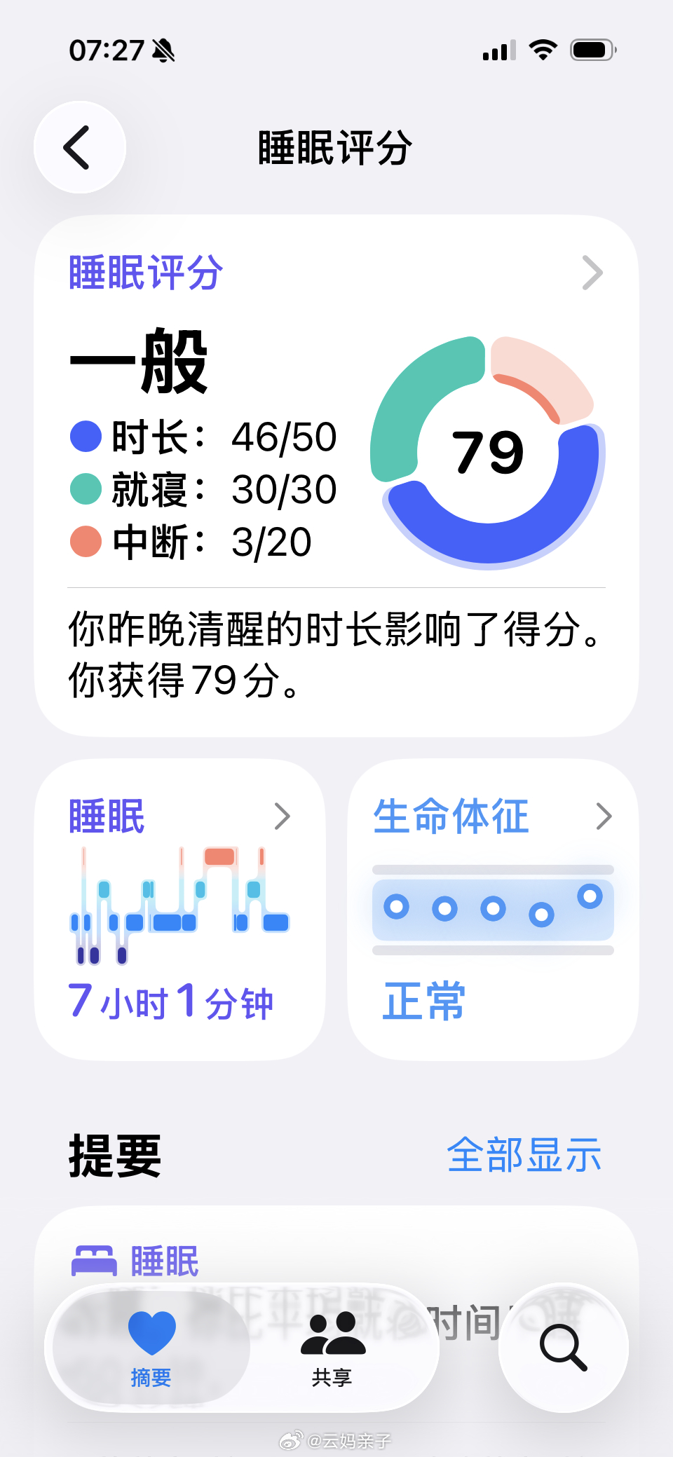 昨晚 79 分的睡眠真是一波三折先是困得不行，不到十一点就睡着了，此时门外小菲姐