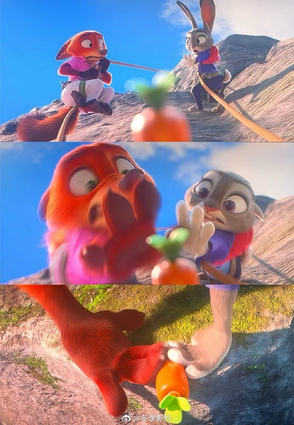 疯狂动物城2原设定有狐兔鼻尖糖 狐兔CP粉过年了，虽然鼻尖糖被删了但光看线稿就已