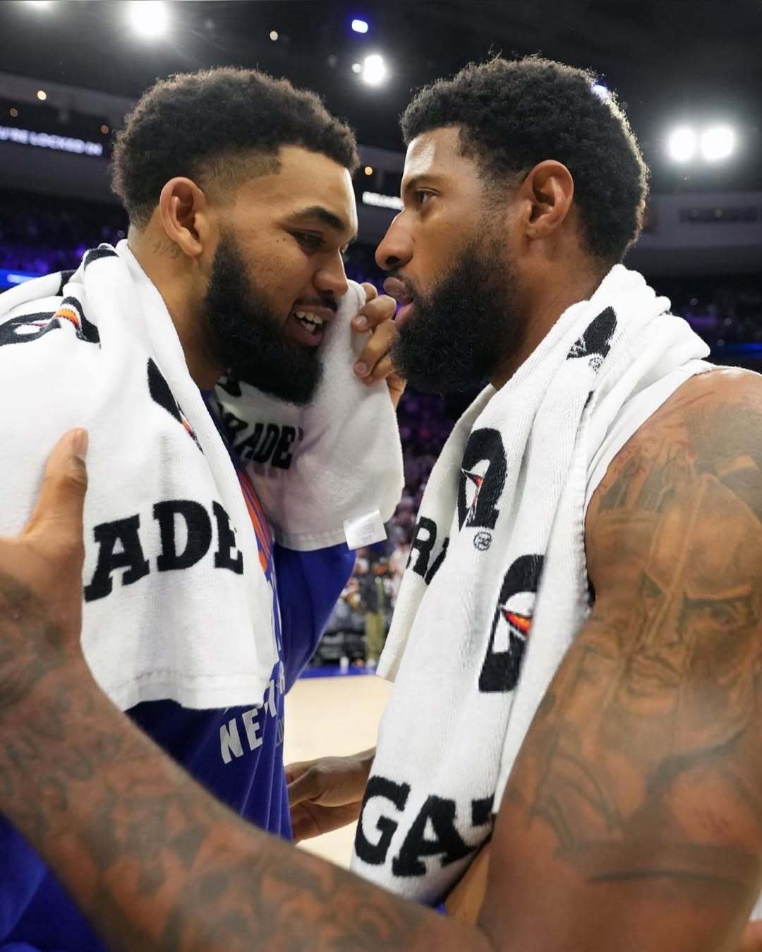 祝好运乔治&好兄弟唐斯费城76人NBA点赞成金PaulGeorge保罗乔治
