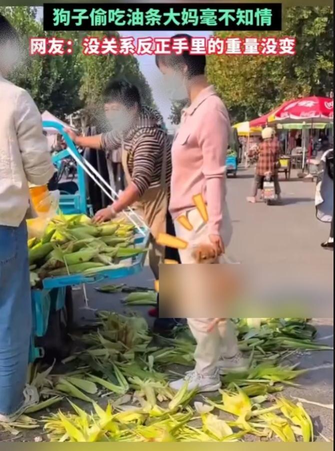出门赶集市，万万没想到袋子里面还藏着一个“小吃货”！

山东这位大妈提着两个塑料