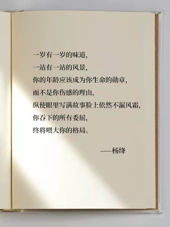 “ 你吞下的委屈，终将喂大你的格局。” 