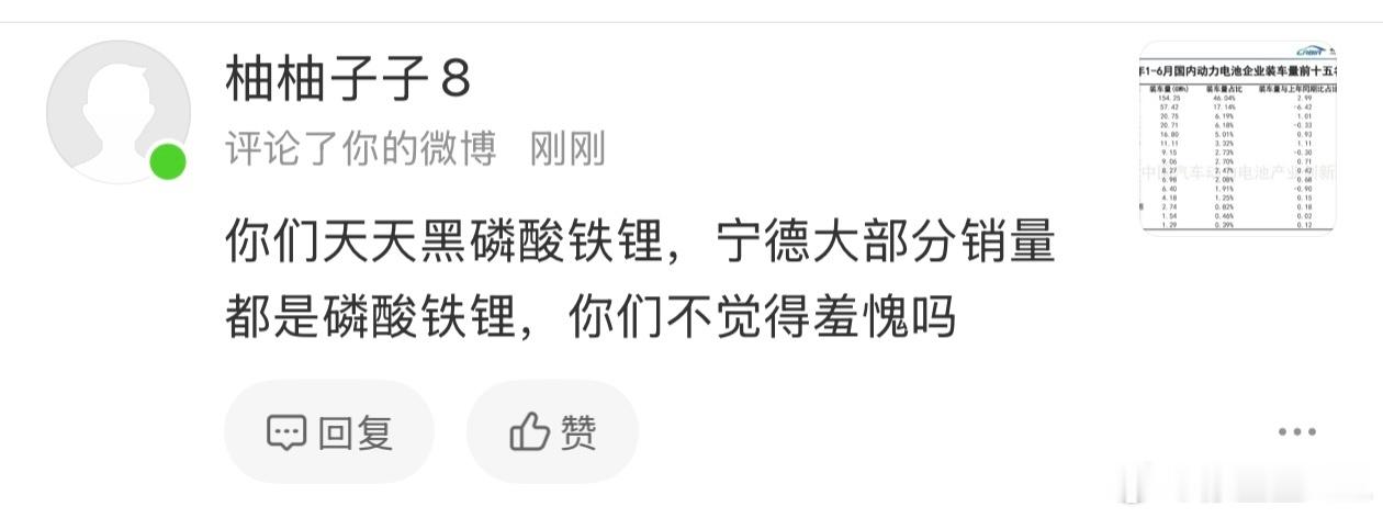 谁黑磷酸铁锂了？怎么黑的？说磷酸铁锂综合来讲不如三元锂就是黑？这就是你们的逻辑？