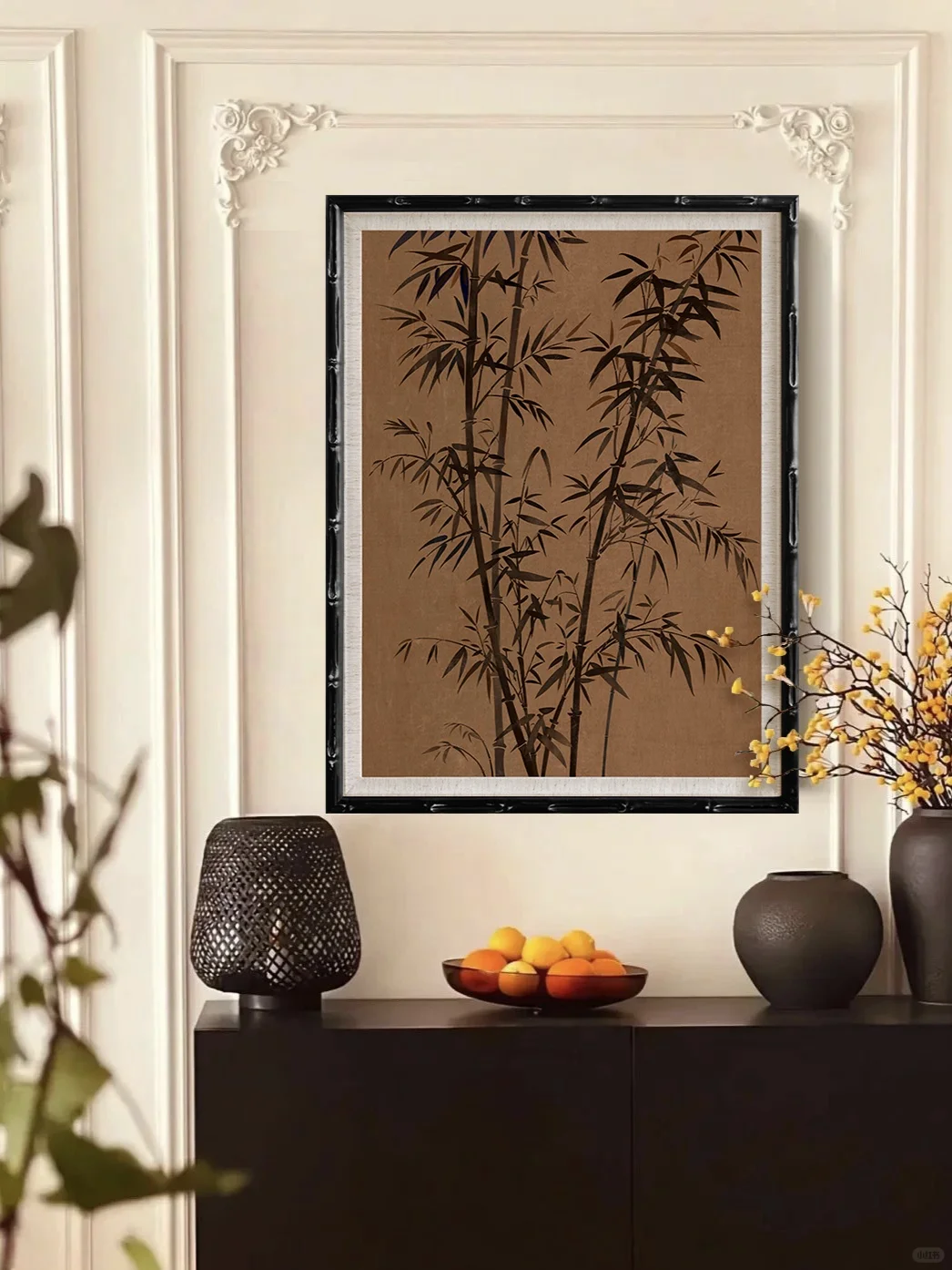 筛风弄月，潇洒入画，国风墨竹挂画太美了