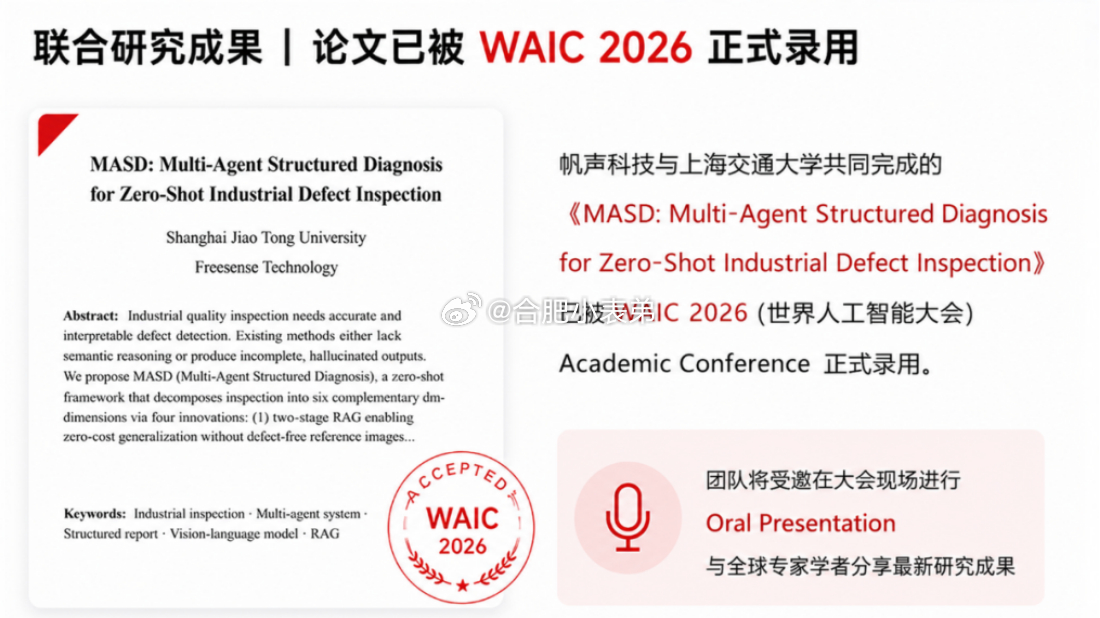 合肥科创 重磅喜讯！合肥帆声科技斩获IEEE国际赛事全球第一，工业AI视觉算法跻