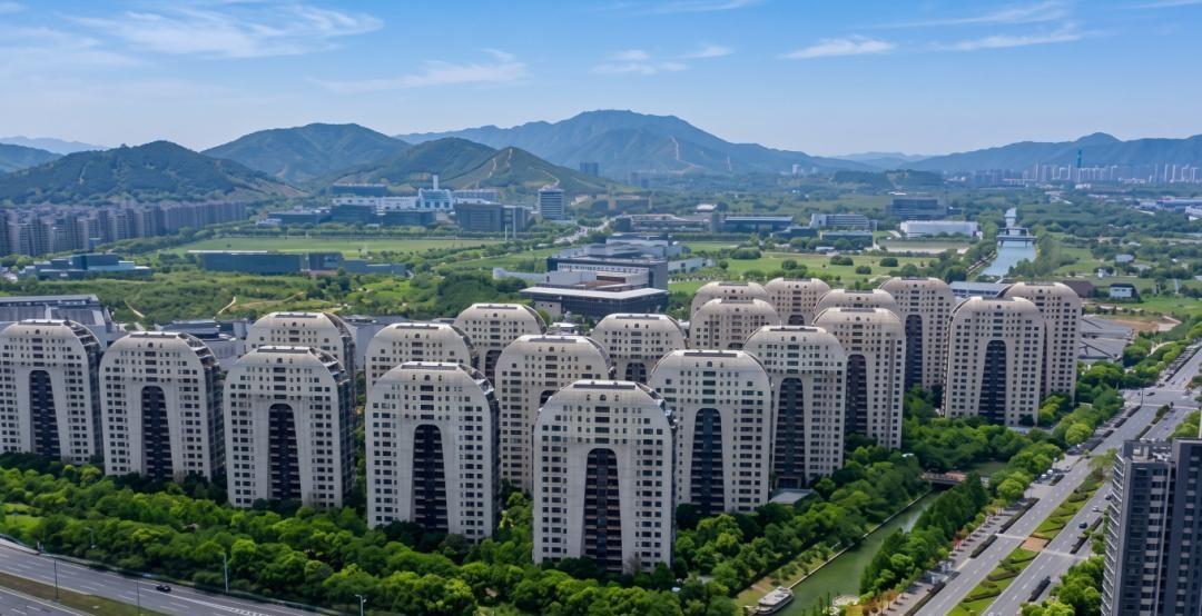 苏州这个小区，20栋白楼排得整整齐齐，航拍图一出来，底下一个高赞评论就四个字：“