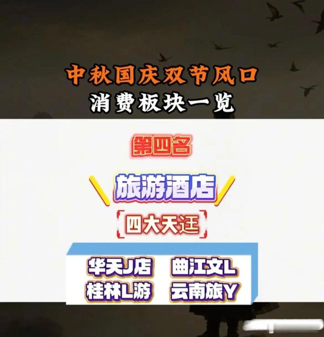 中秋国庆双节临近！消费四大方向全梳理，龙头+隐形黑马一次性整理中秋、国庆长假即将