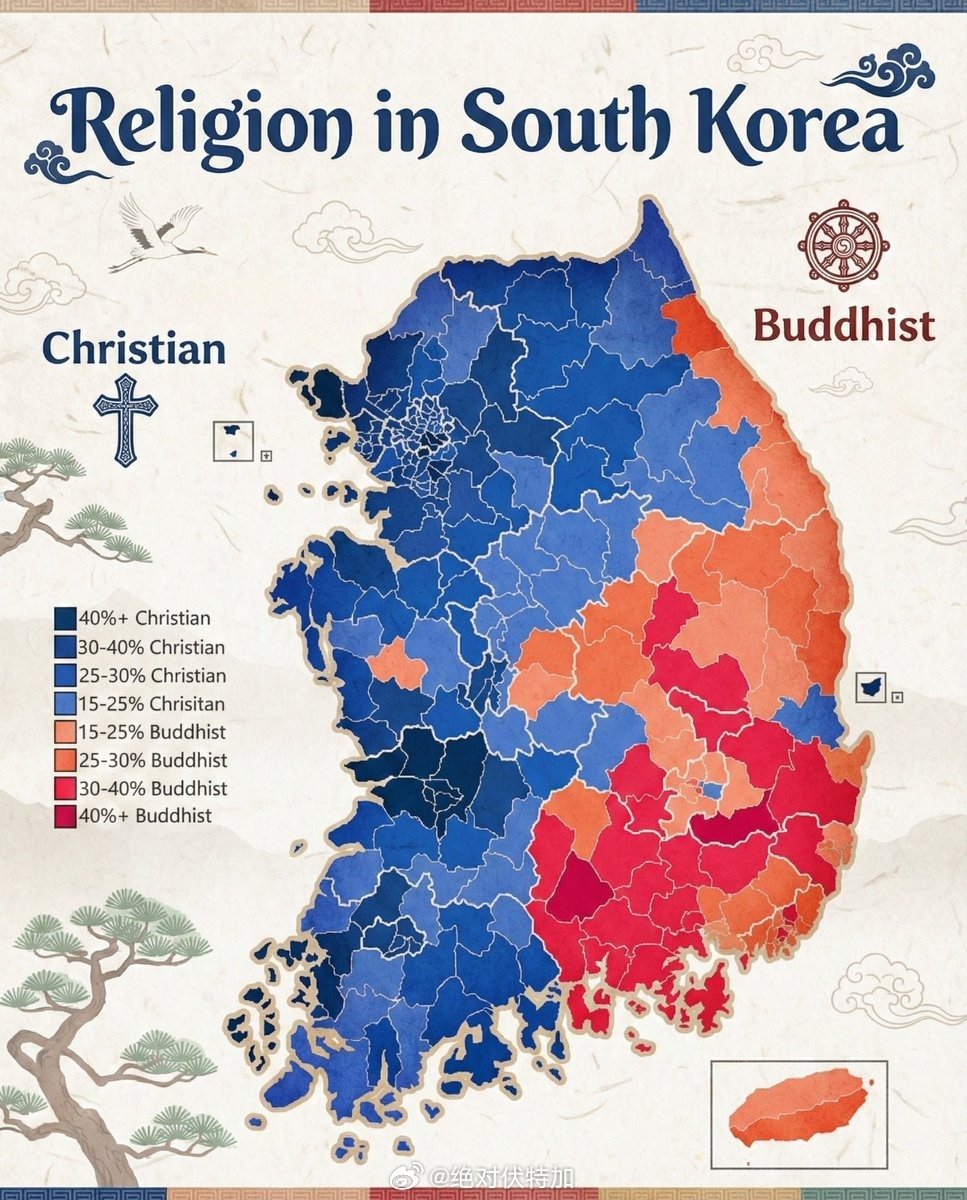 韩国的宗教信仰人群分布状态。韩国 基督教 佛教