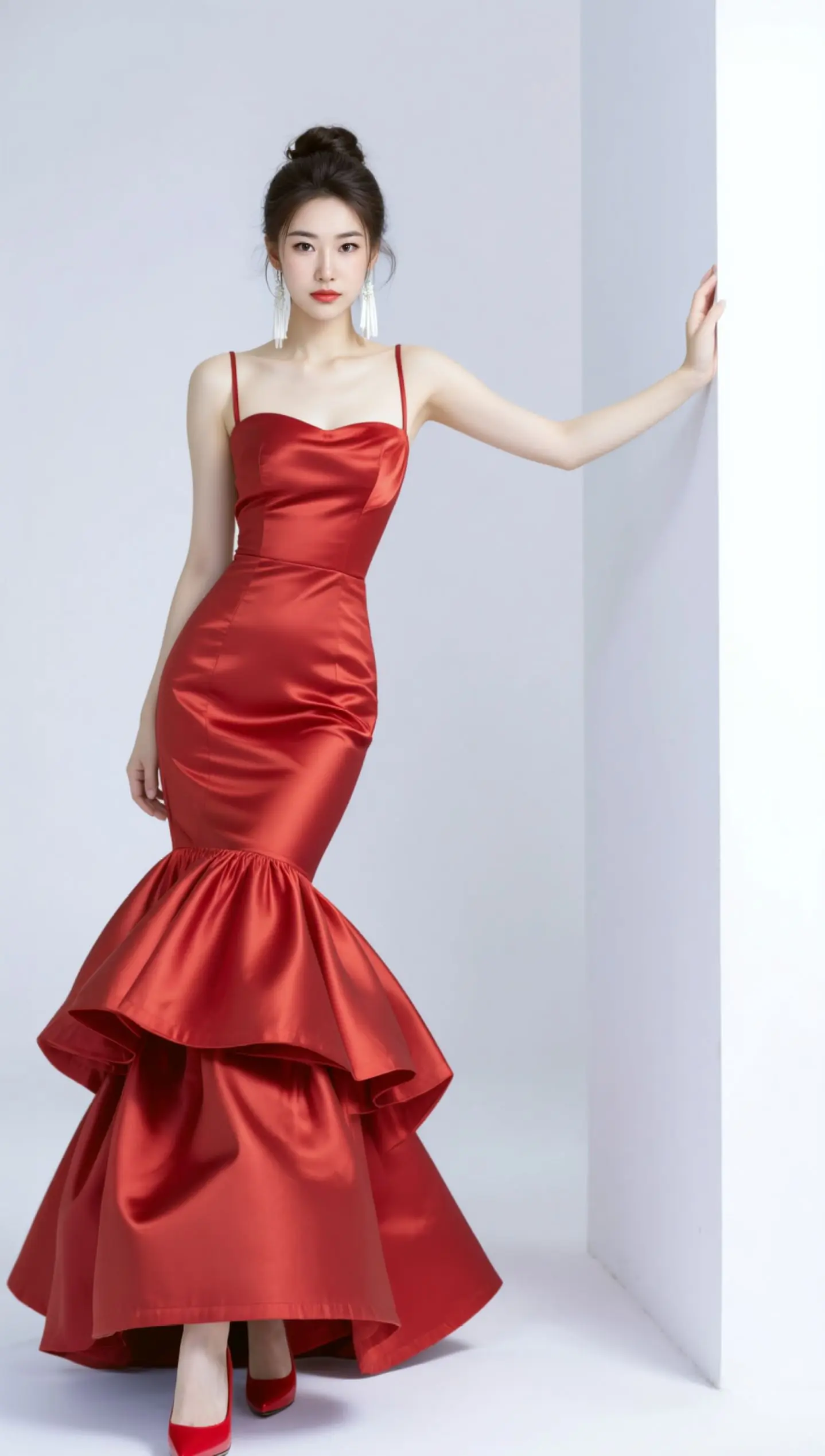 AI红裙优雅写真 ai创作