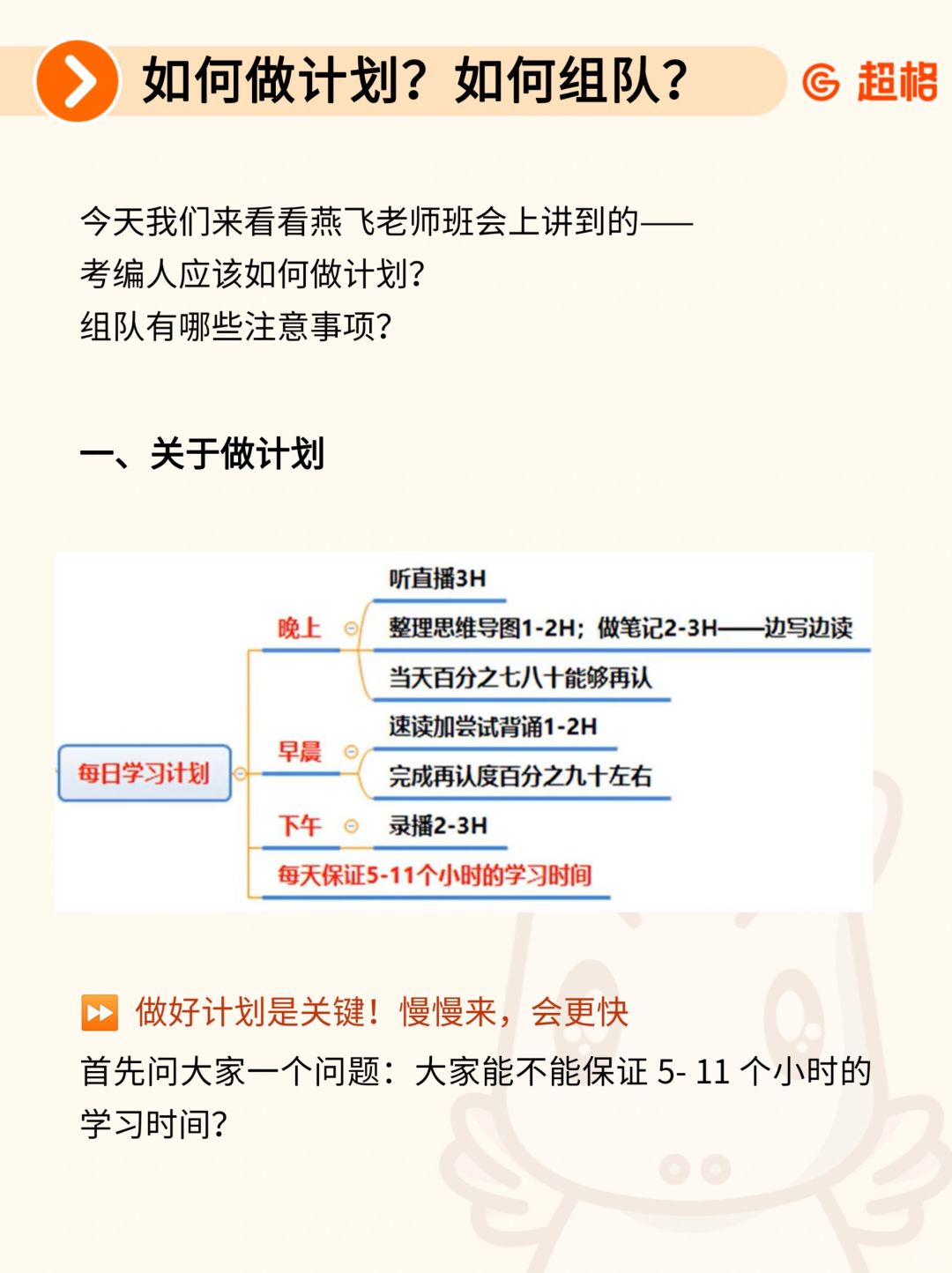 燕飞老师：做好计划是关键！