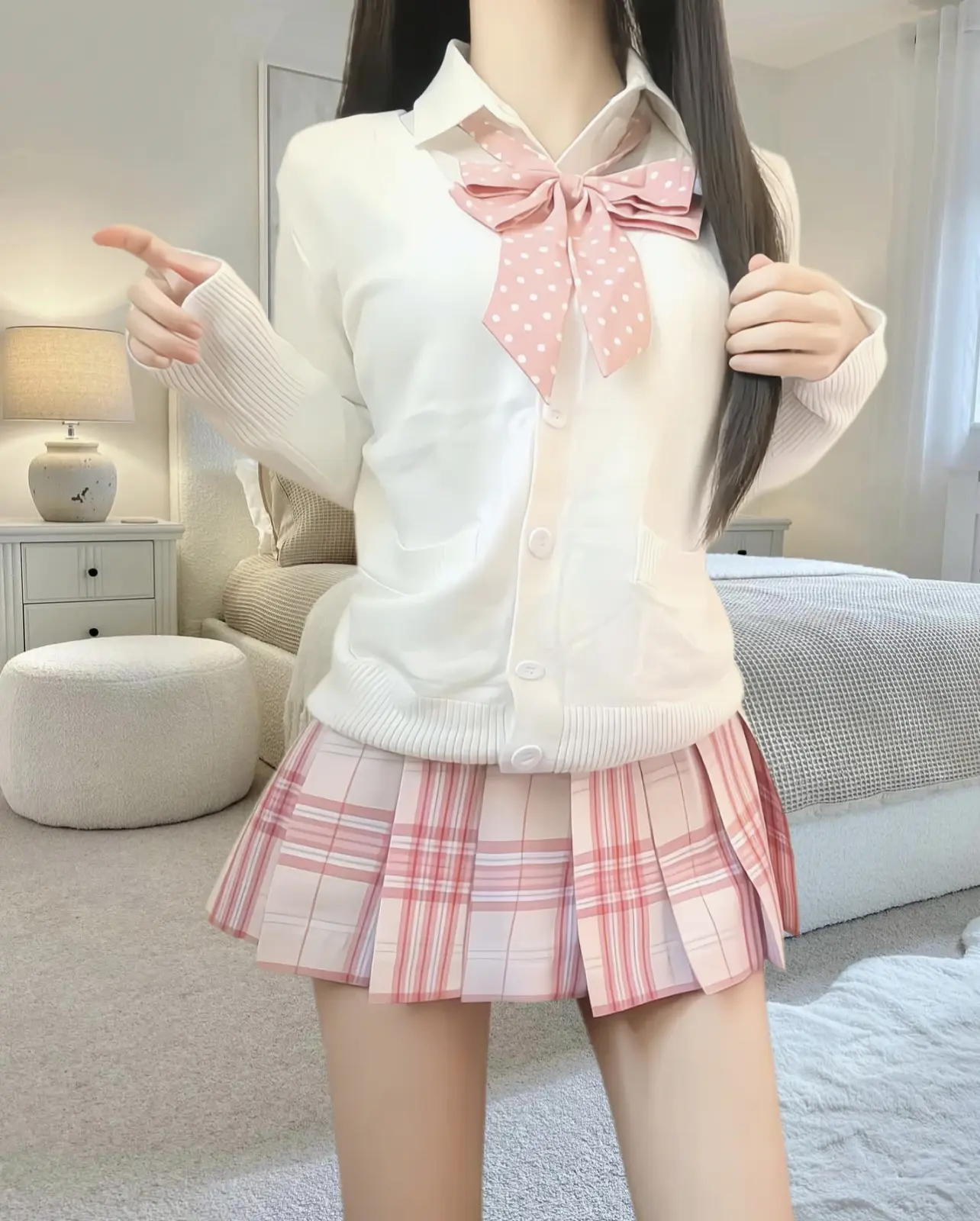 甜妹穿搭 女大学生 学院风 jk