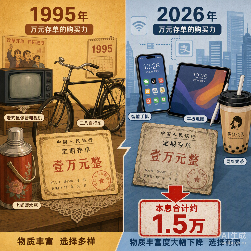 刷到“男子30年前存1万定期忘取”的新闻，心里真是五味杂陈。😭1995年的1万