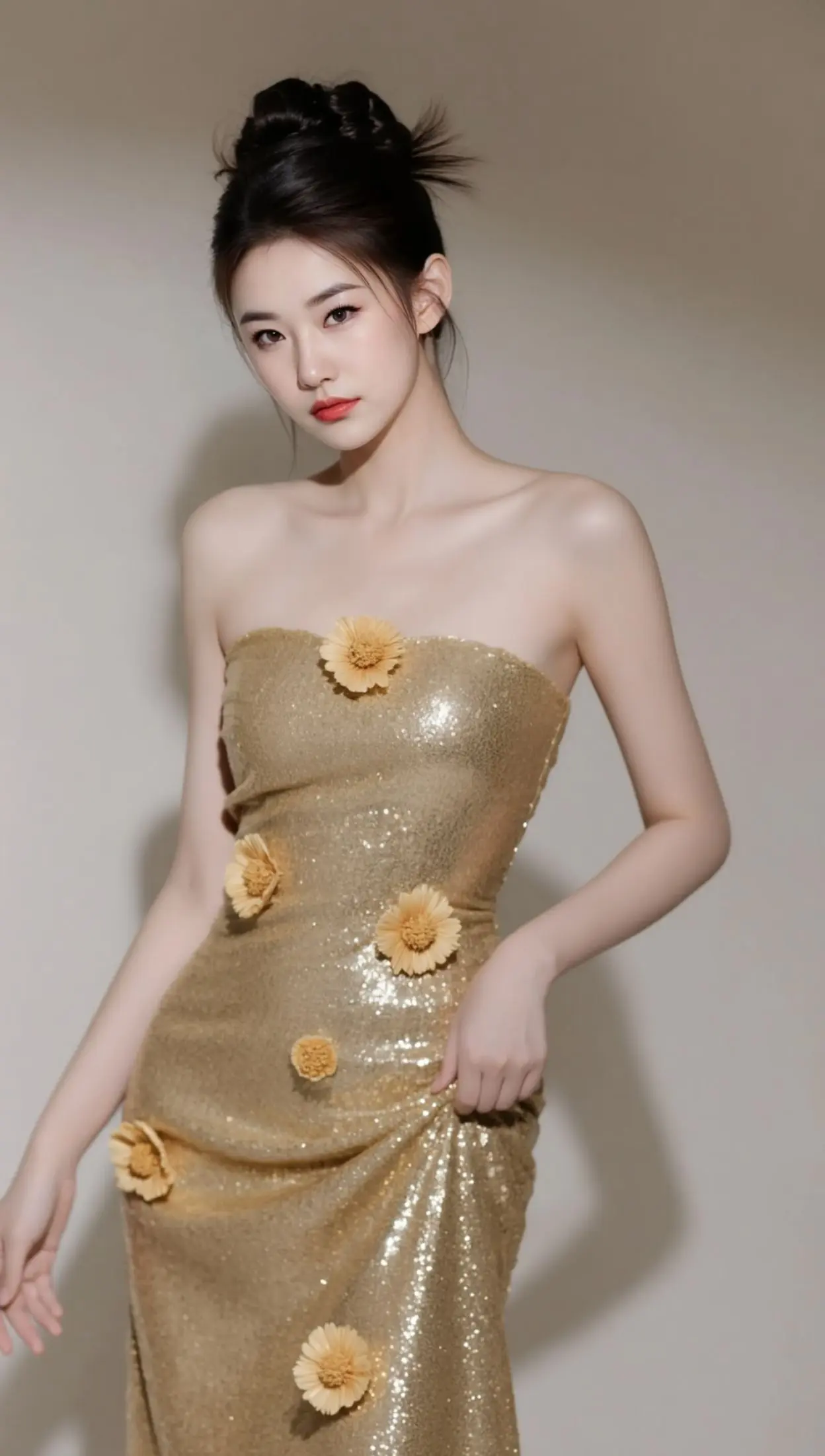 AI鎏金花朵写真 ai创作