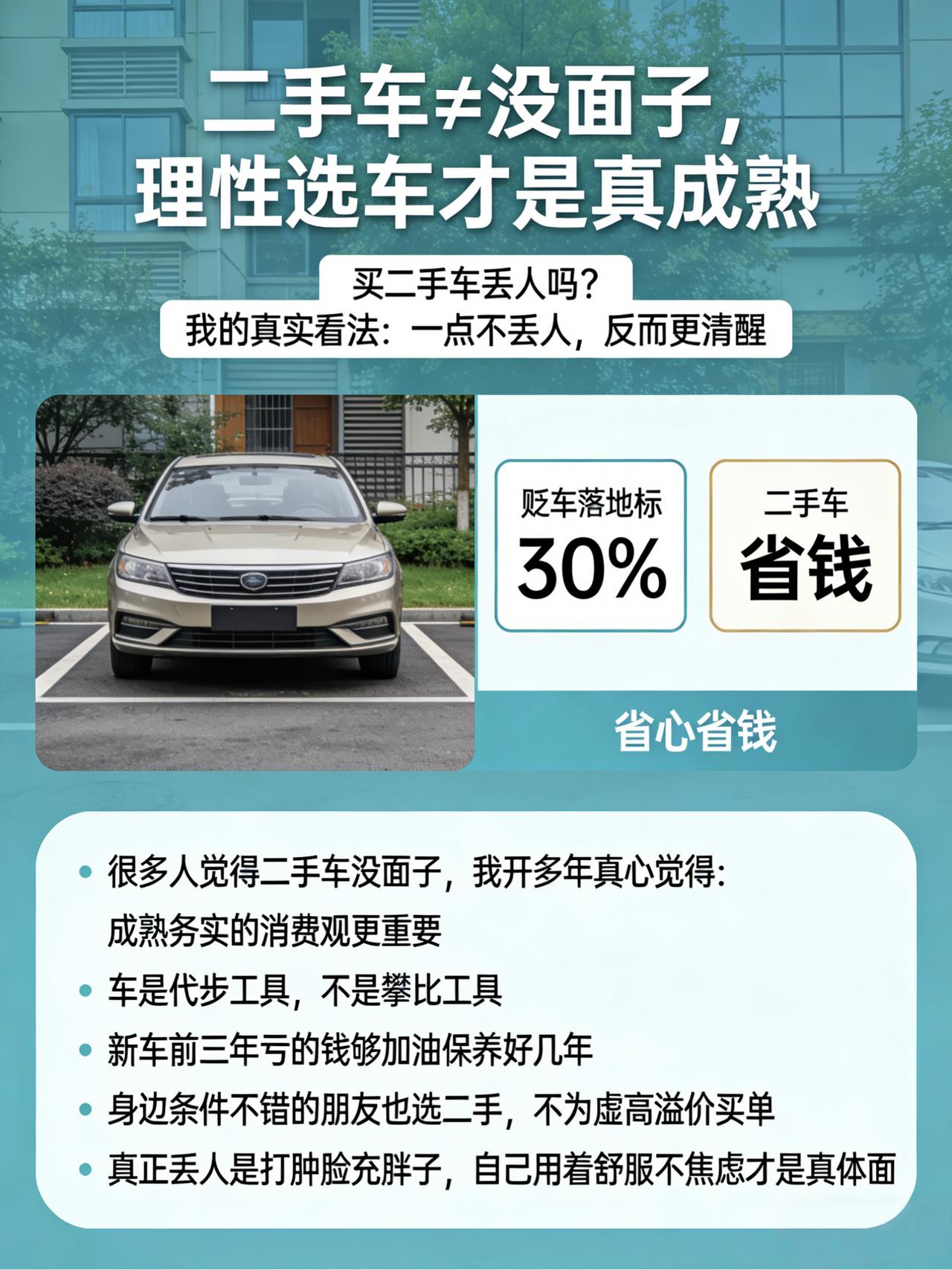 买二手车丢人吗？我的看法：一点不丢人，反而更清醒
很多人一提到二手车，就觉得没面