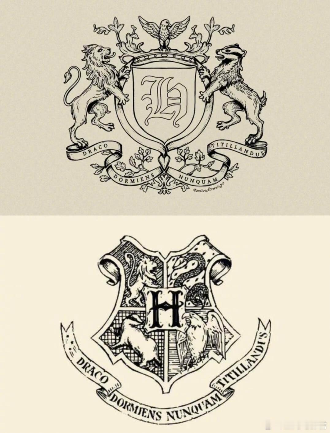 虽然但是，我还是喜欢影版校徽啊！剧版第一次我都没有找到蛇在哪。。。而且感觉比例不