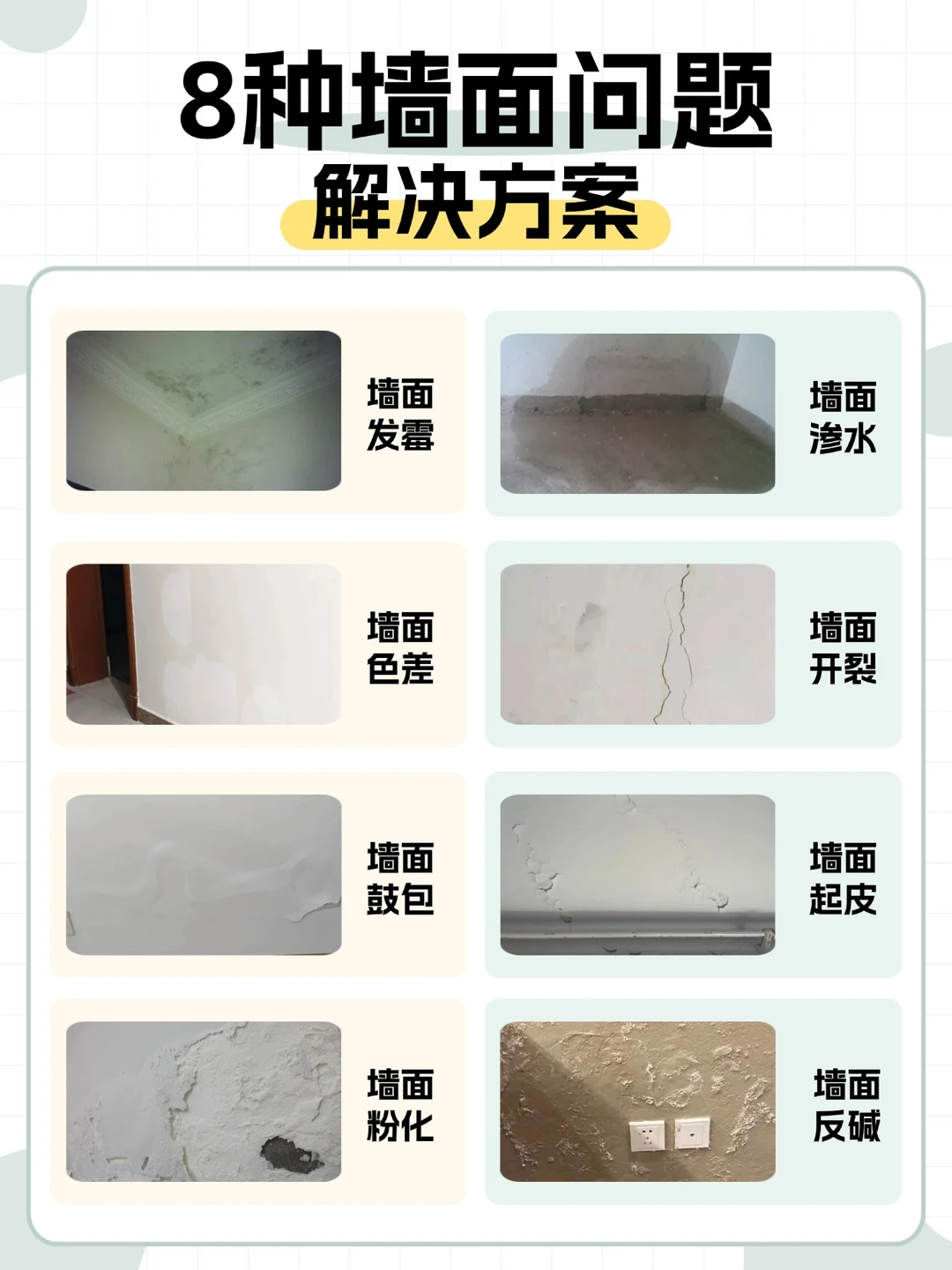 墙面开裂/发霉/掉皮？8种情况一次说清
