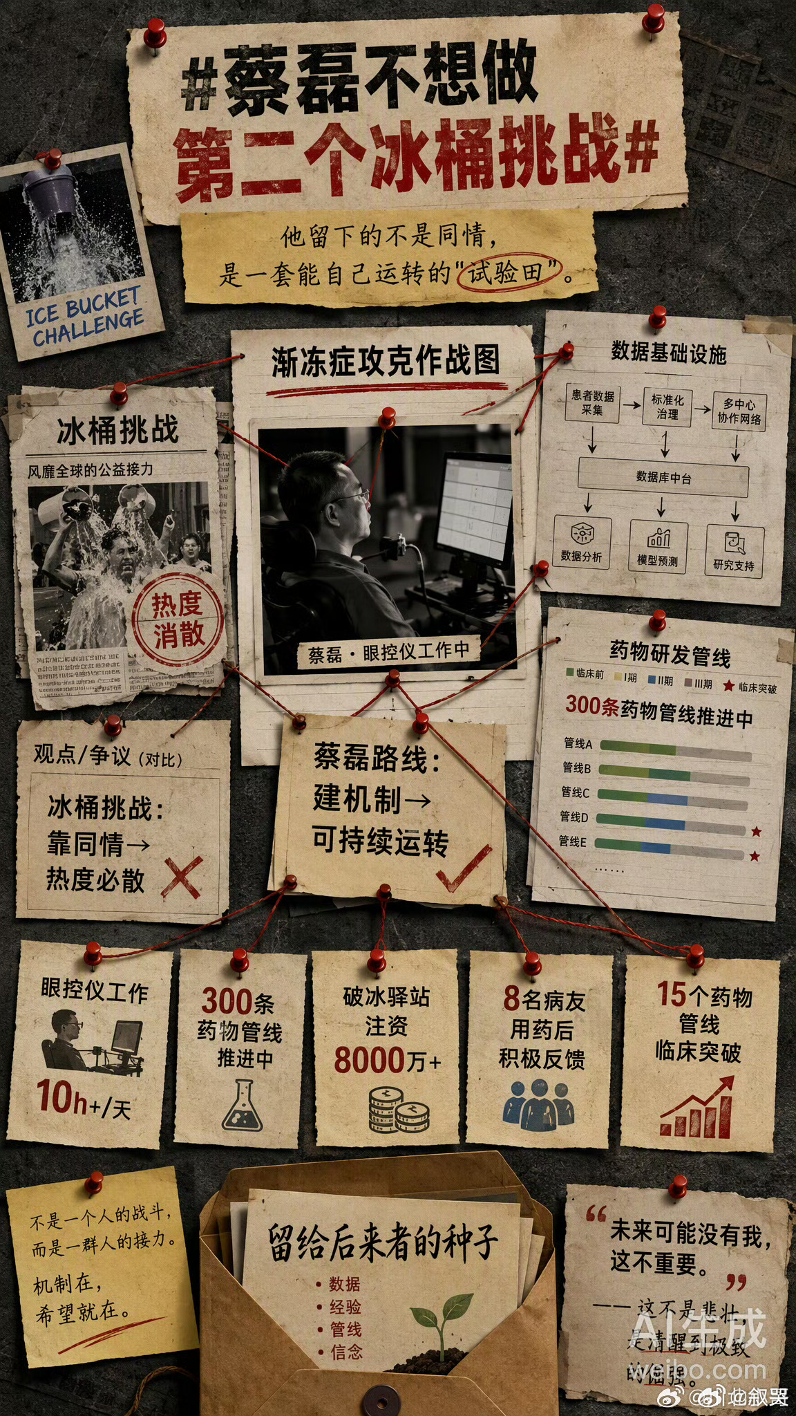 蔡磊不想做第二个冰桶挑战蔡磊说不想做第二个冰桶挑战，因为热度终会消散。他选择用创