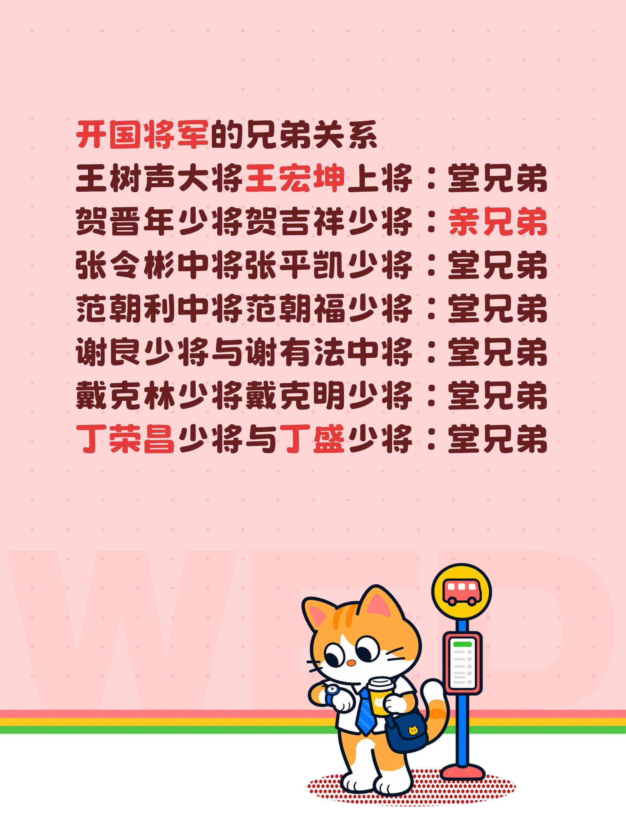 开国将军的兄弟关系 王树声大将王宏坤上将：堂兄弟 贺晋年少将贺吉祥少将...