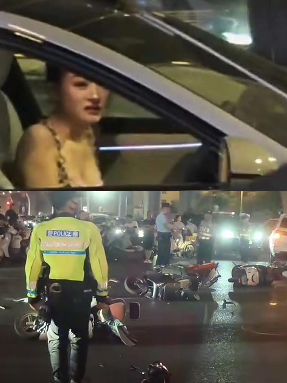 郑州街头小米su7连撞6、7辆车，车主一点事没有，有点懵了。

还是个漂亮小姐姐