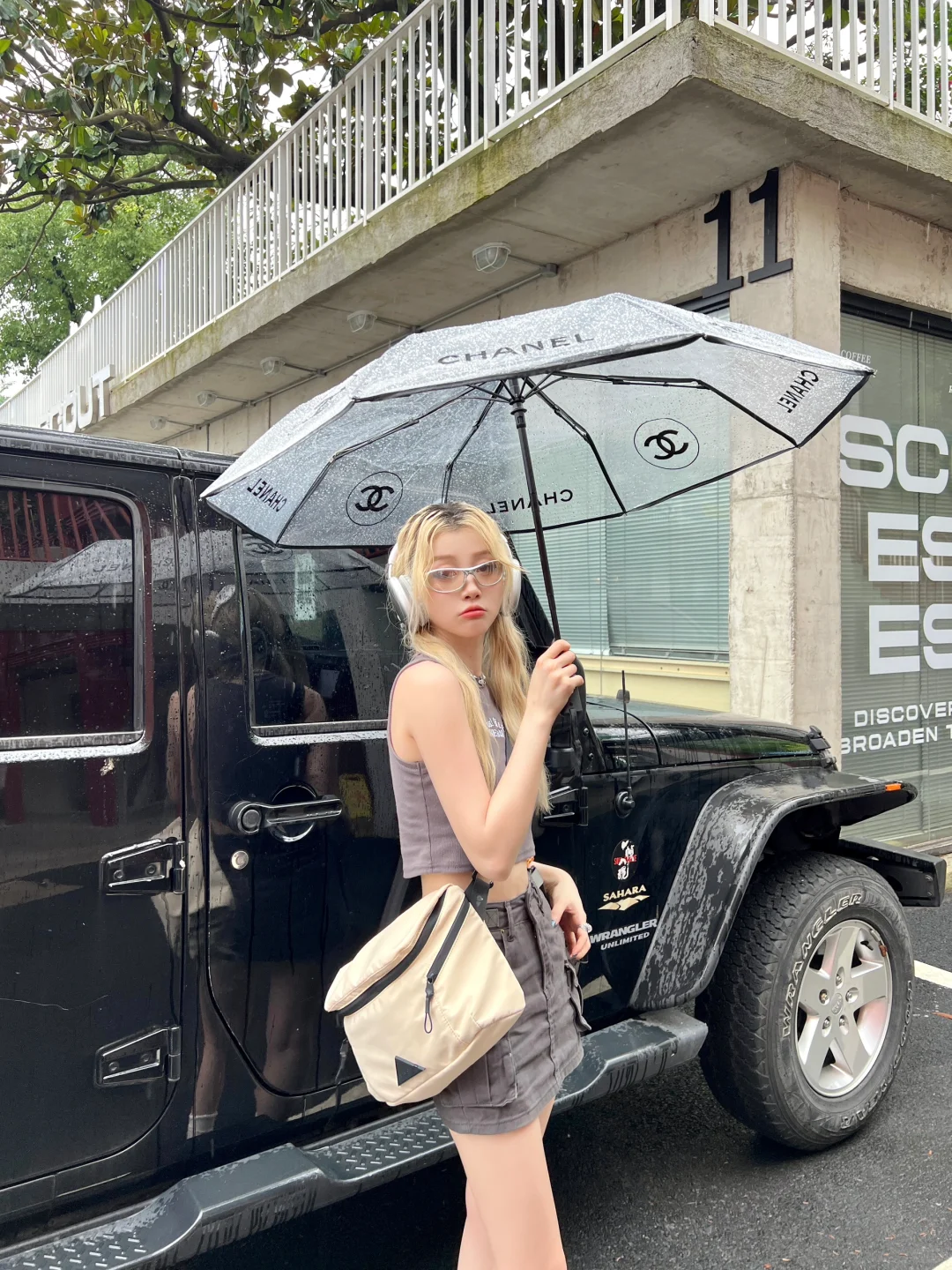 甜酷辣妹雨天citywalk☔️毫不费力穿搭get√
