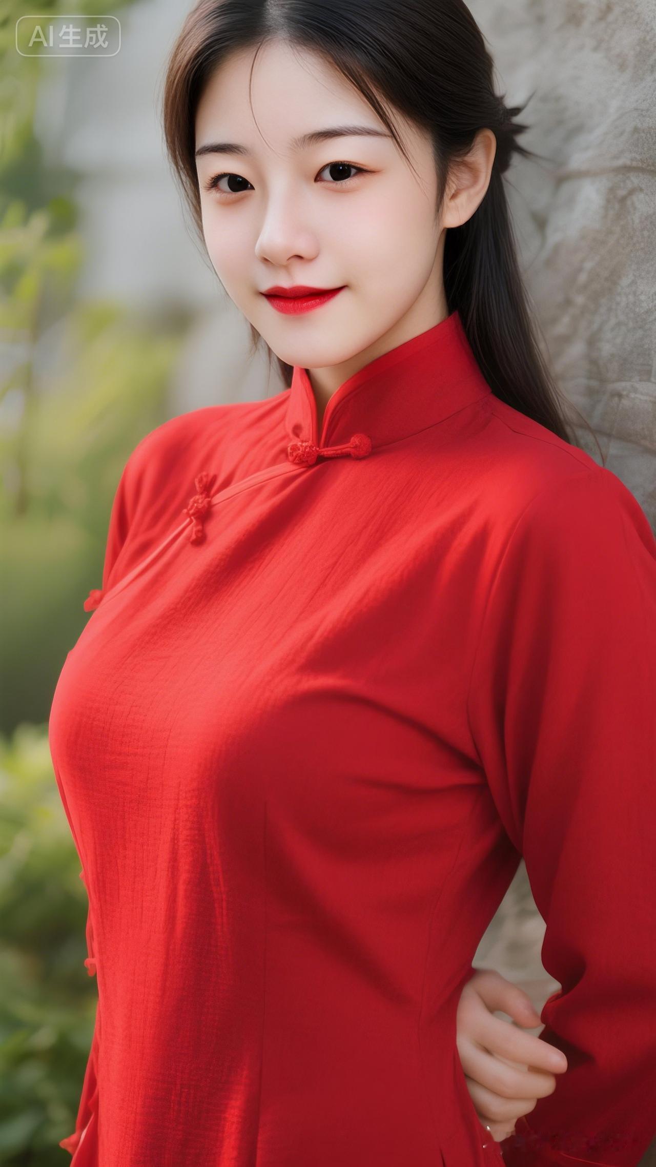 优雅红衣，古典韵味，尽显东方之美