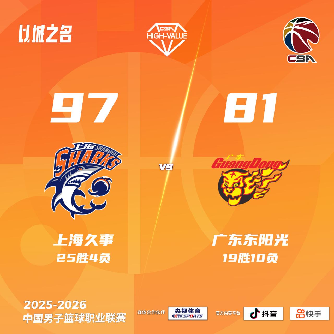 上海久事 97-81 广东东阳光上海男篮vs广东男篮
上海久事：怀特塞德14分2