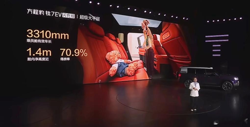 方程豹钛7 EV201L电动开合前备厢全车48处储物能力后备箱容积1030L二排