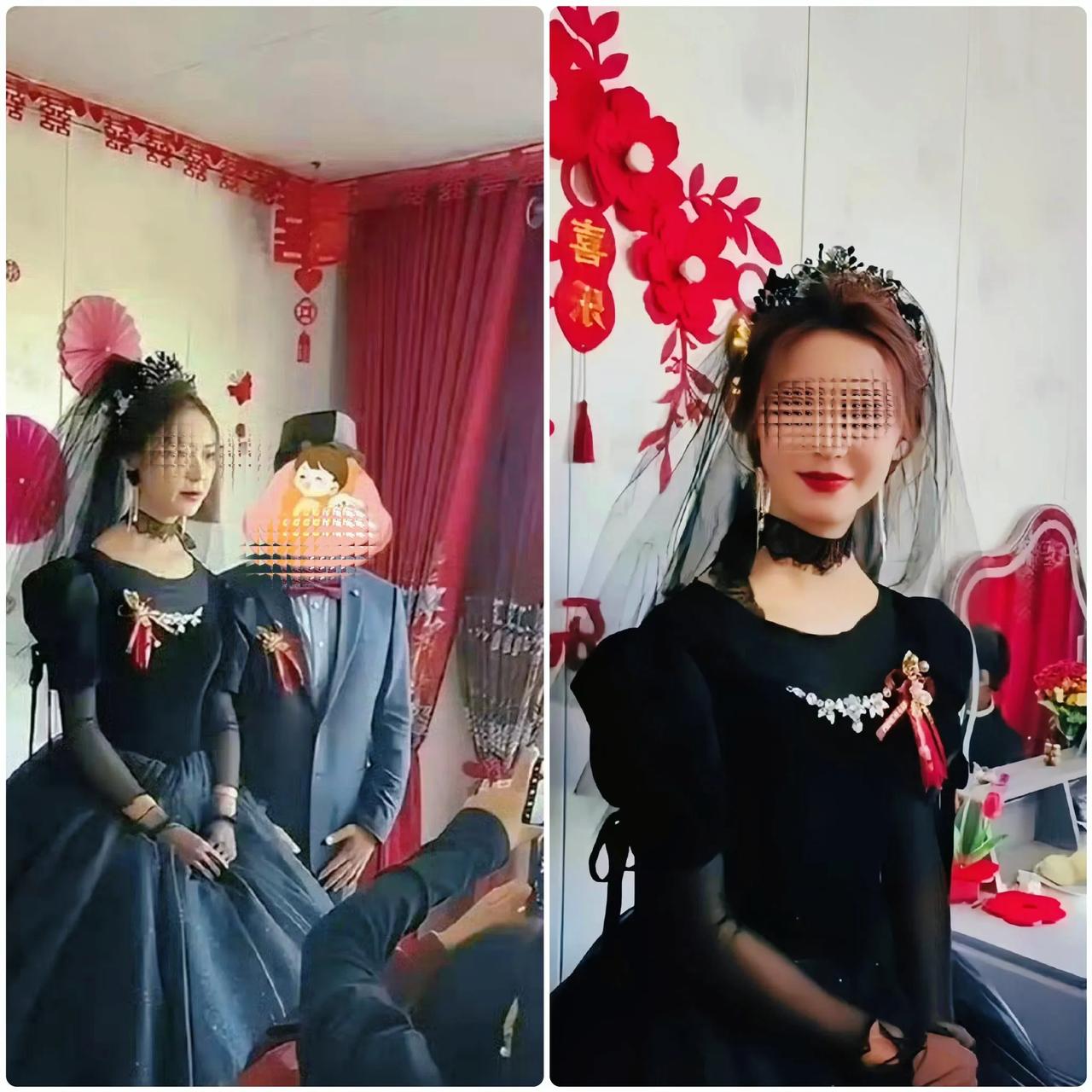 太绝了！甘肃新娘这波操作直接把婚礼玩出新高度！

一袭黑色婚纱一出场就镇住全场，