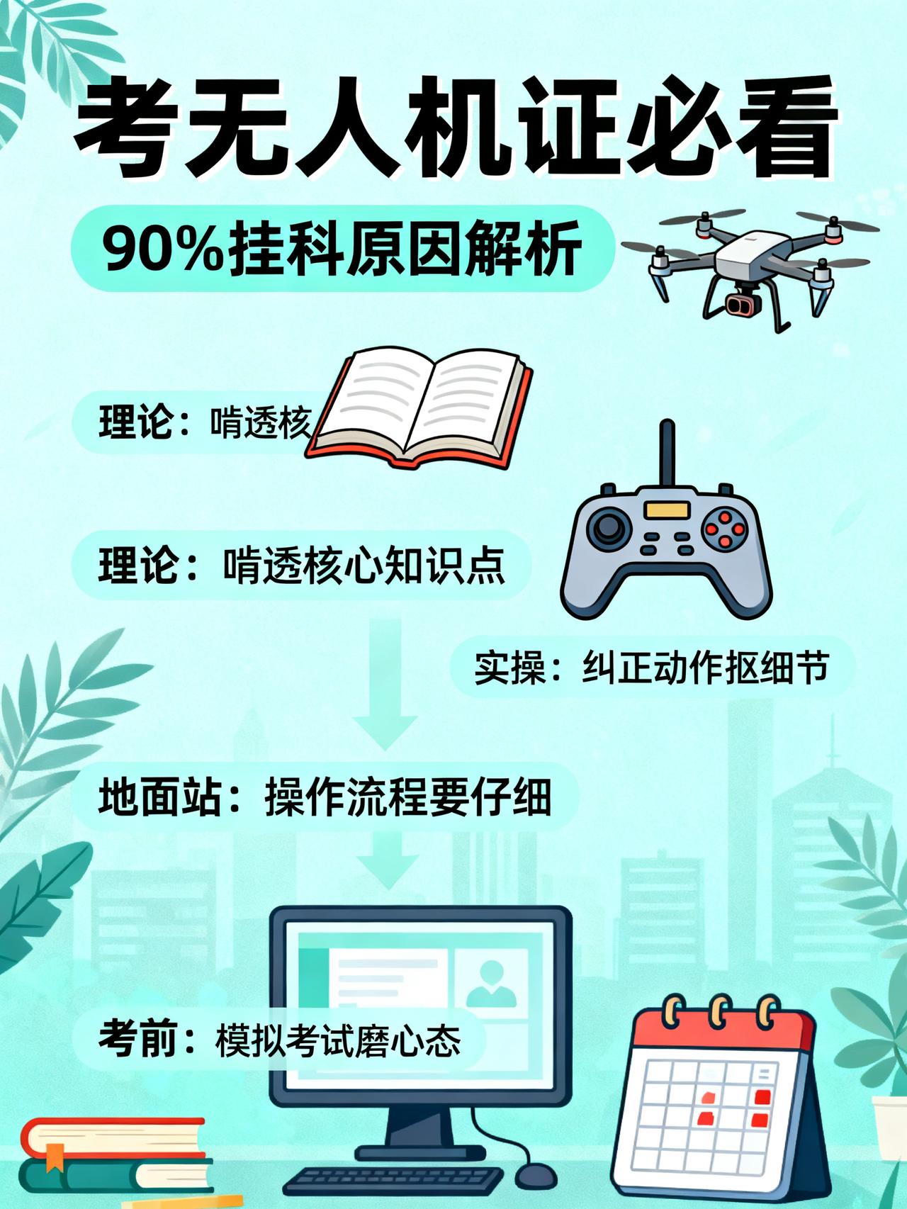 无人机考试挂科，基本逃不开这4种人，你中招了吗？
考无人机证的朋友注意了！教练圈