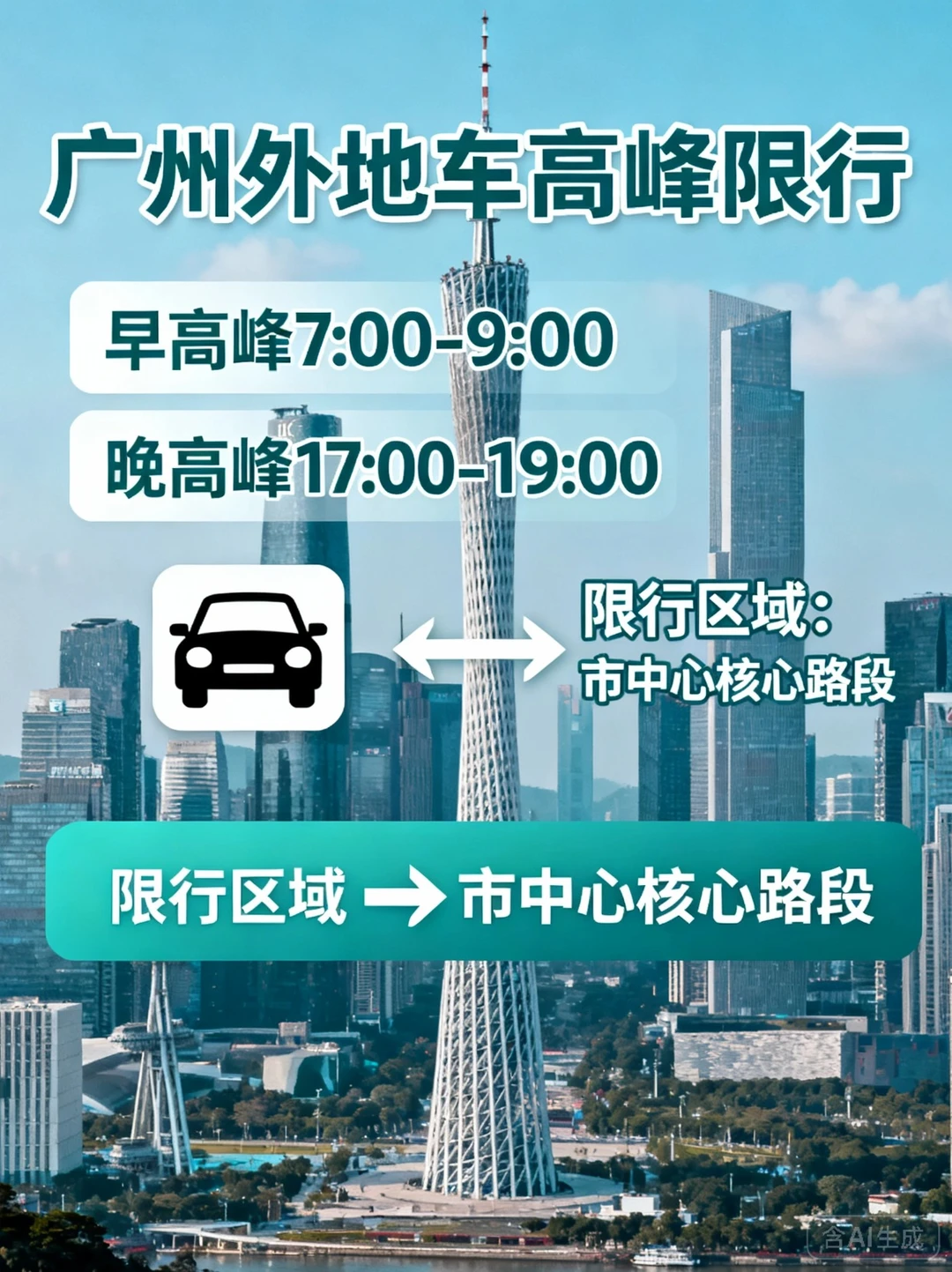 广州外地车高峰限行新规！免限攻略~