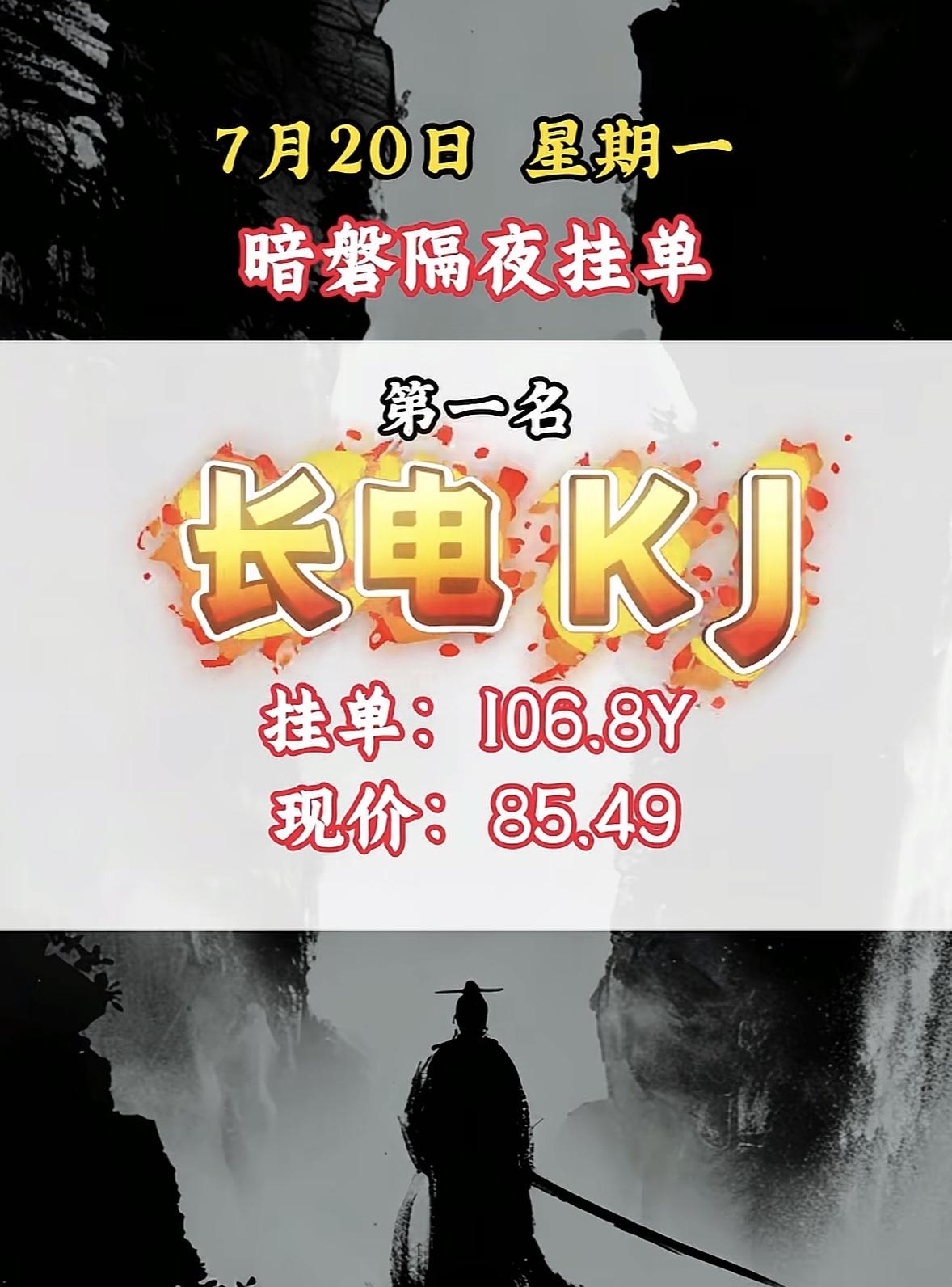 7月20日周一暗盘隔夜挂单，共进股份，现价14.95，挂单33.5亿，第七名！