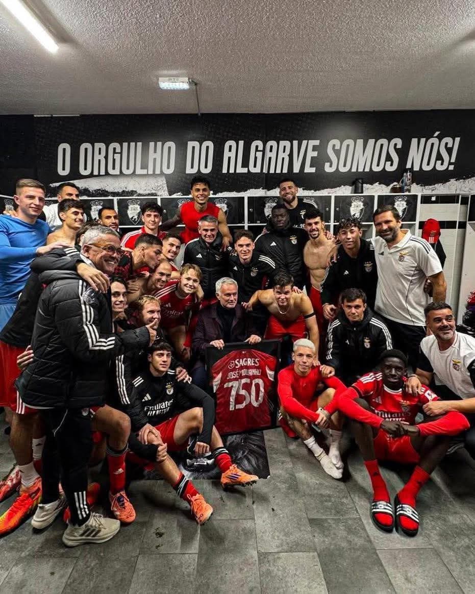 摩連奴執教生涯第750場勝仗，賓菲加作客甲組球會費倫斯贏2-0，喺葡萄牙盃第五圈