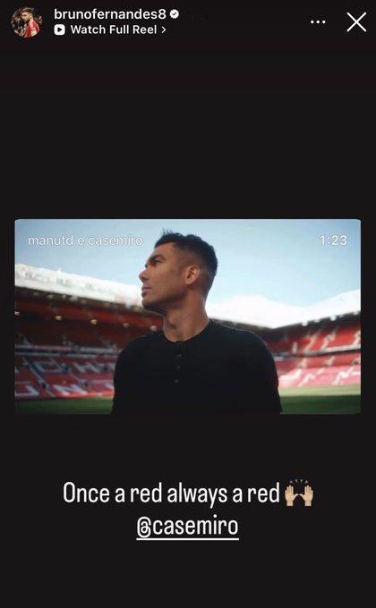 B费回应卡塞米罗：Once a red always a red 🙌🏼曼联