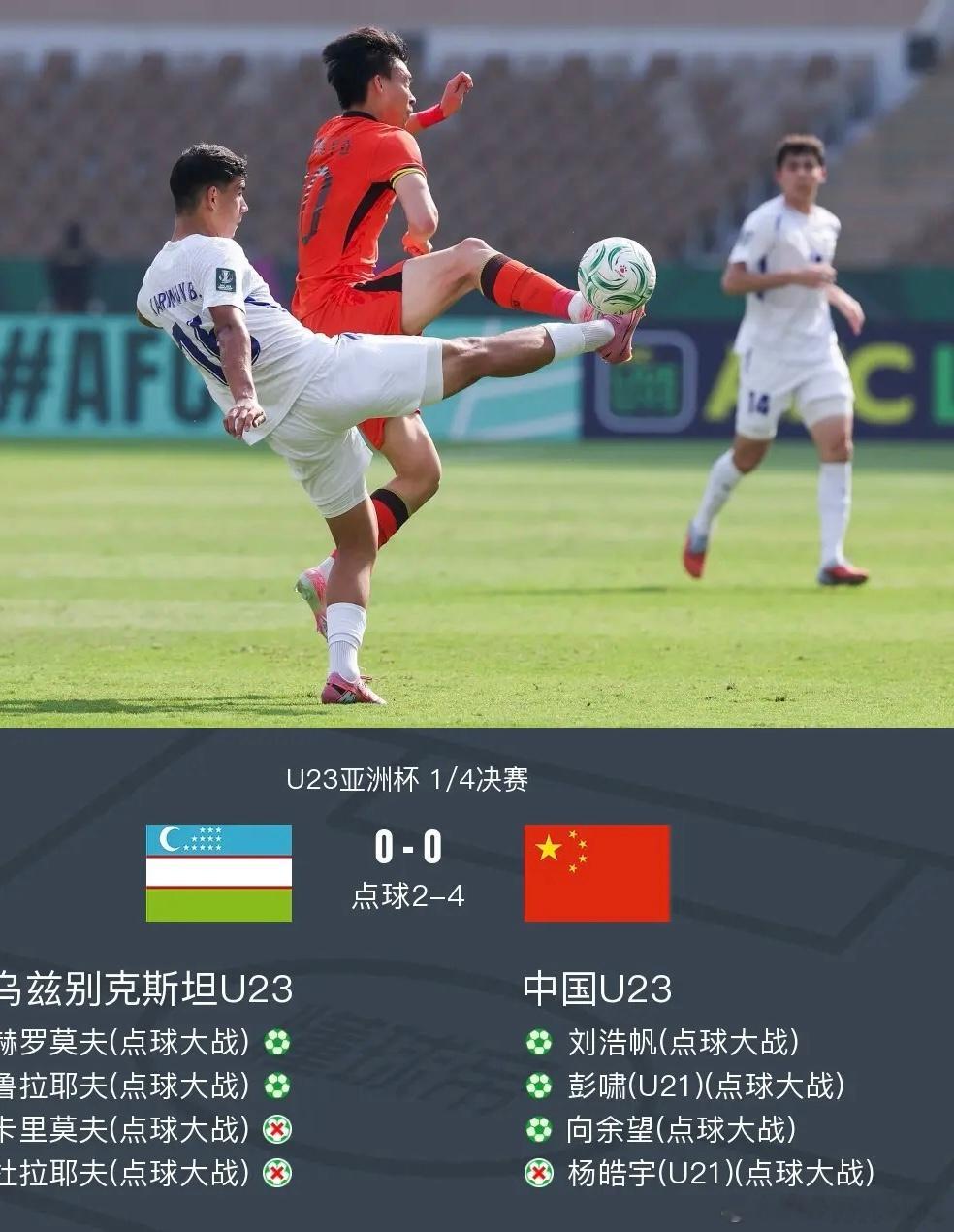U23国足晋级亚洲杯四强李昊全场8次扑救u23国足vs乌兹别克斯坦 太牛逼了，小