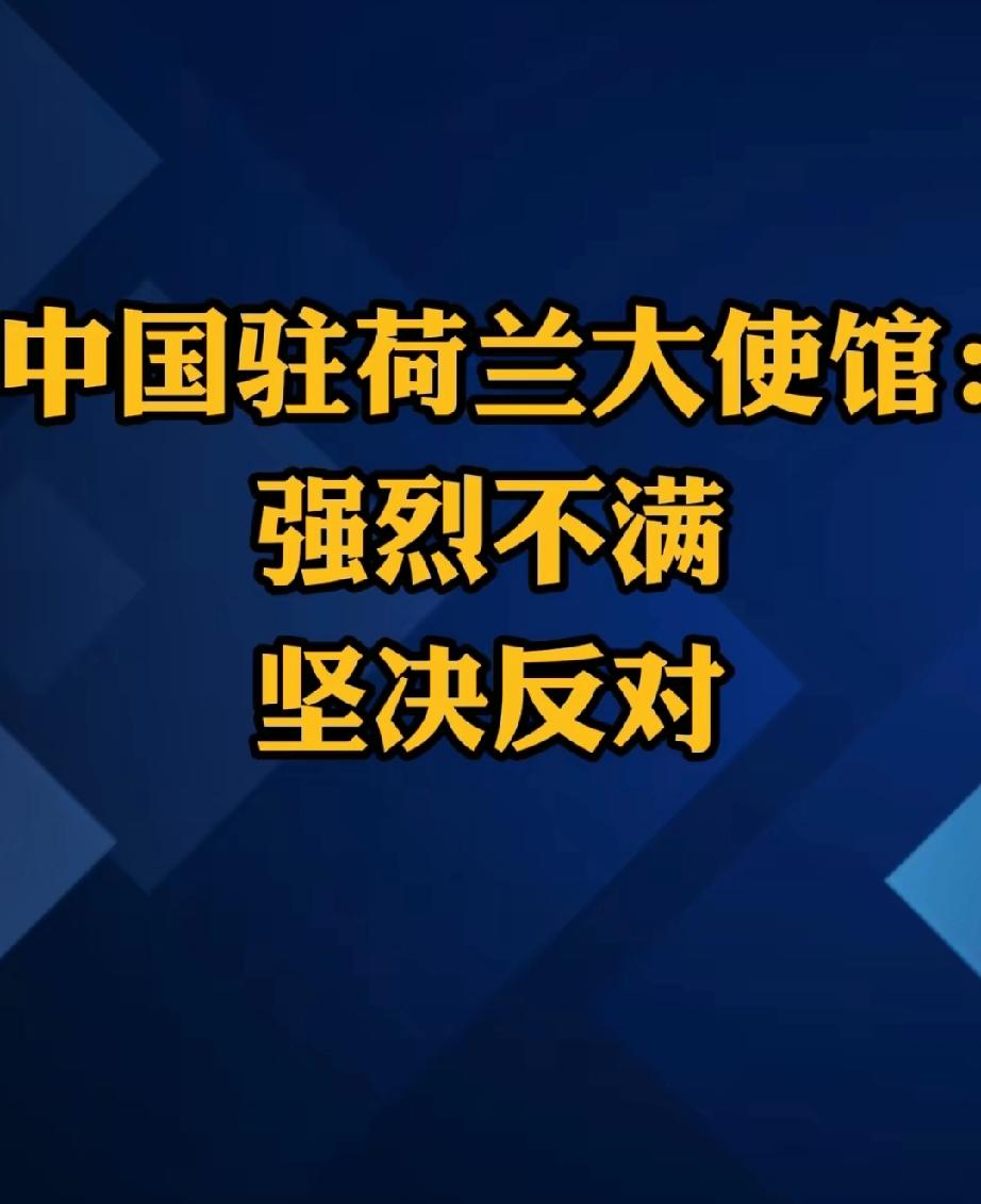 劝荷兰不要搬起石头砸自己的脚，悬崖勒马，在错误道路上越走越远。强烈不满，坚决反对