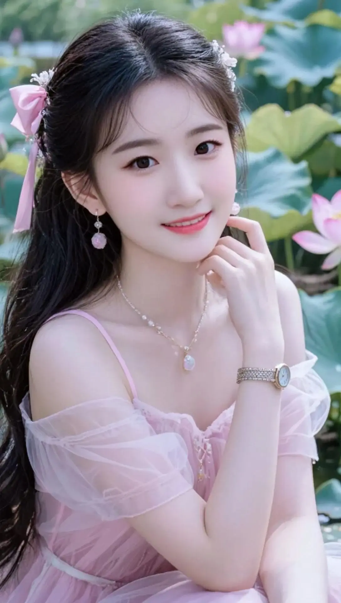 AI荷塘清新写真