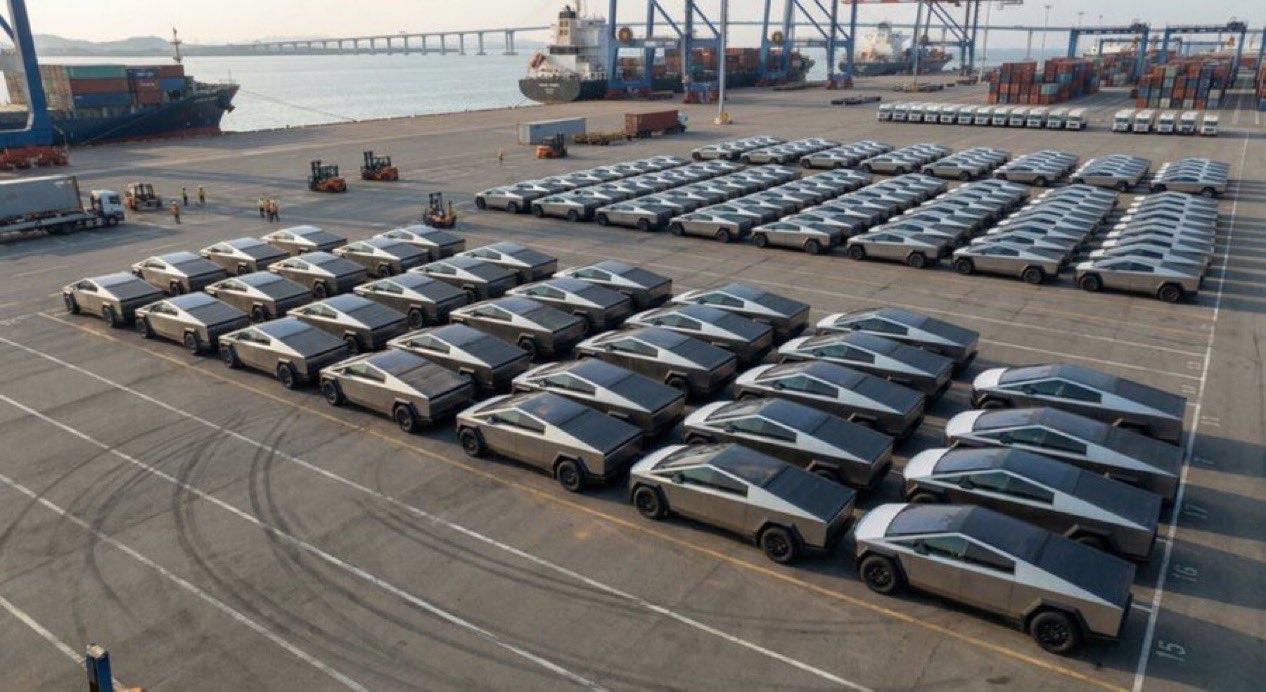 🔥🎯韩国突然出现大动作：首批大规模 Cybertruck 正式登陆