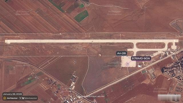 协调世界时（UTC）截至1月26日08：02分的叙利亚东北部卡米什利机场卫星图像