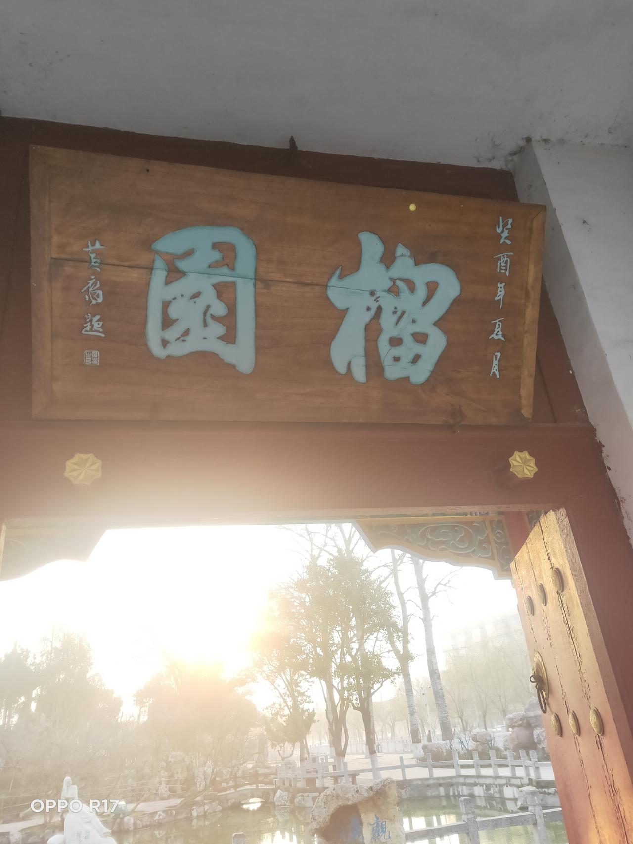 安阳一个公园里的榴园，胭脂石，转角的黄腊梅，高低错落，障景叠石，韵味横生，私以为