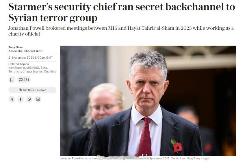 英国首相斯塔默的国家安全顾问此前曾建立英国情报部门与HTS的沟通渠道，根据我们的