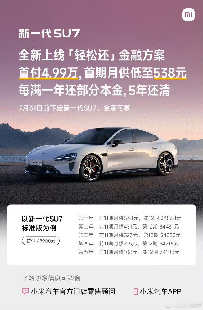 月供 538，但是 12 期 34538小米金融方案写的清清楚楚，而且从利率上来