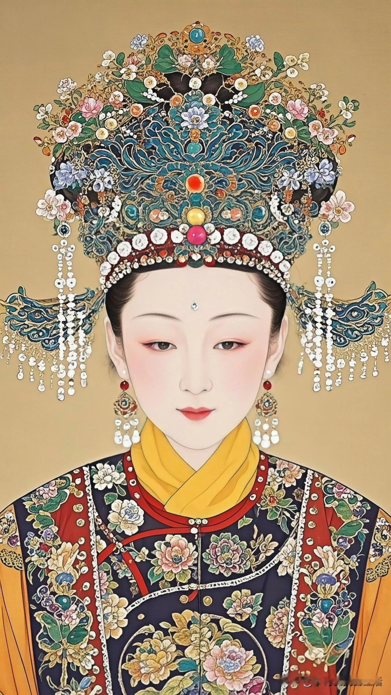 花冠映日，玉颜如画。