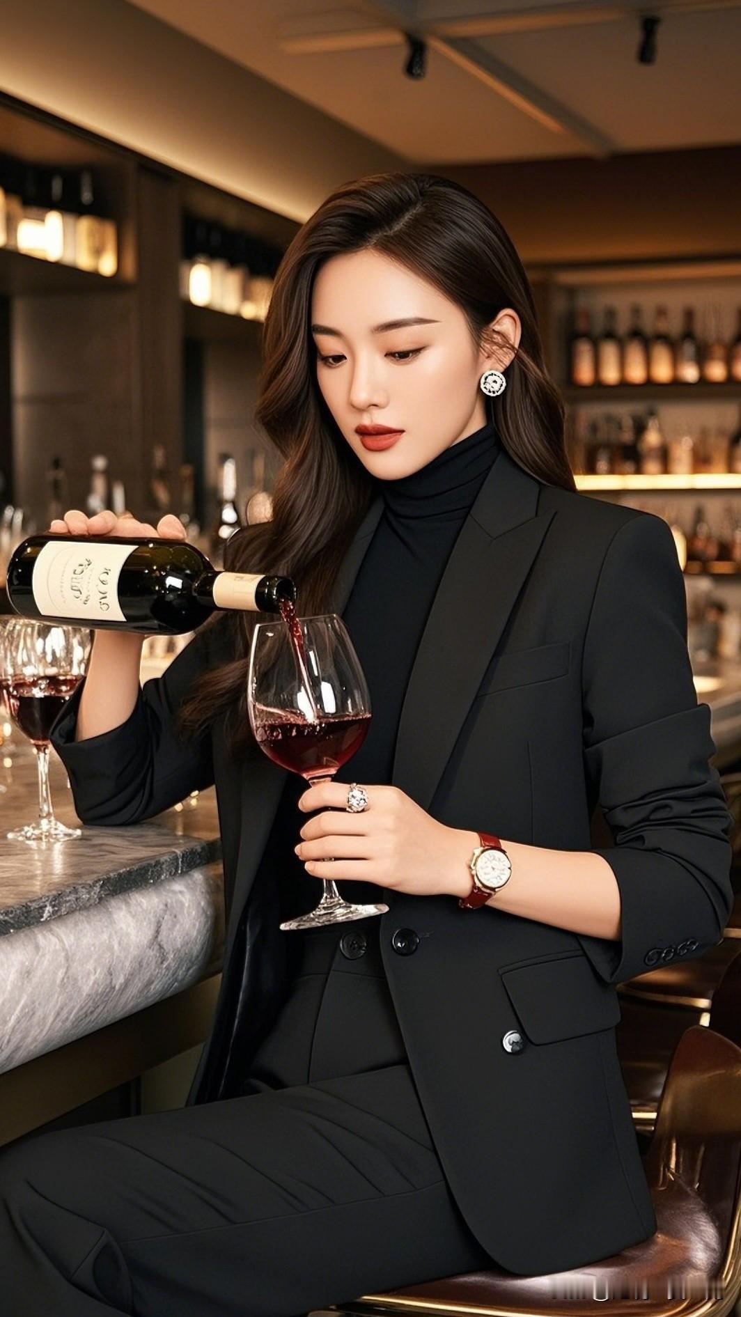 优雅职场女郎，红酒相伴，品味生活。分享生活随手拍