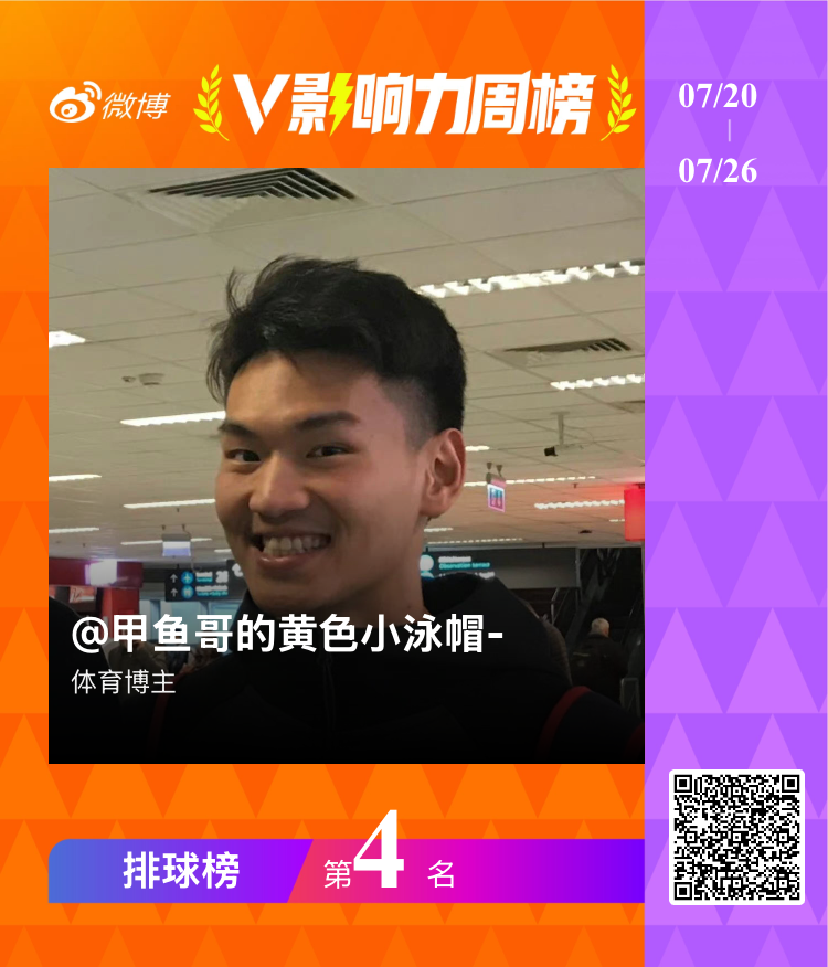 【V影响力榜 2026年第30周】「排球周榜」揭榜啦！。点此查看完整榜单网页链接