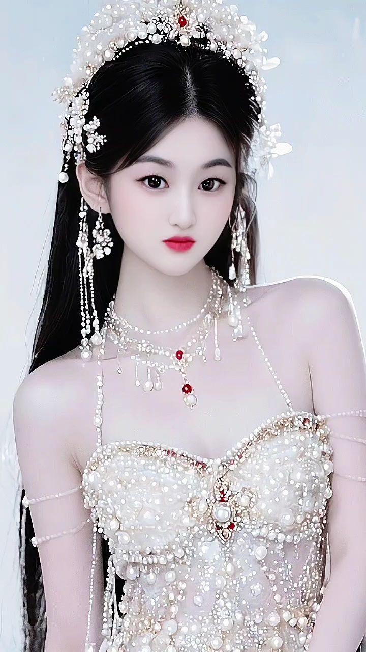 精致妆容 珍珠礼服 流苏耳饰 氛围感拉满 心动的感觉