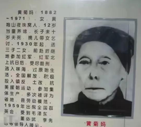 农妇深明大义，心系国家，救了毛主席

据说当时毛主席躲避敌人时，黄菊妈的儿子与毛