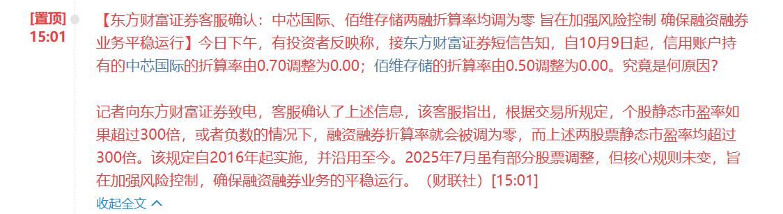 完犊子！大利空？难怪午后半导体科技大幅跳水！

盘后有消息称，东方财富客服确认，
